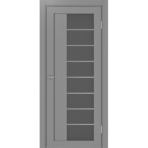 Межкомнатная дверь Турин  524АСС стекло матовое, графит, бронза Молдинг хром/золото/чёрный